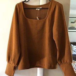 Madewell Square Neck Jacquard Top, NWT, Size XL!
